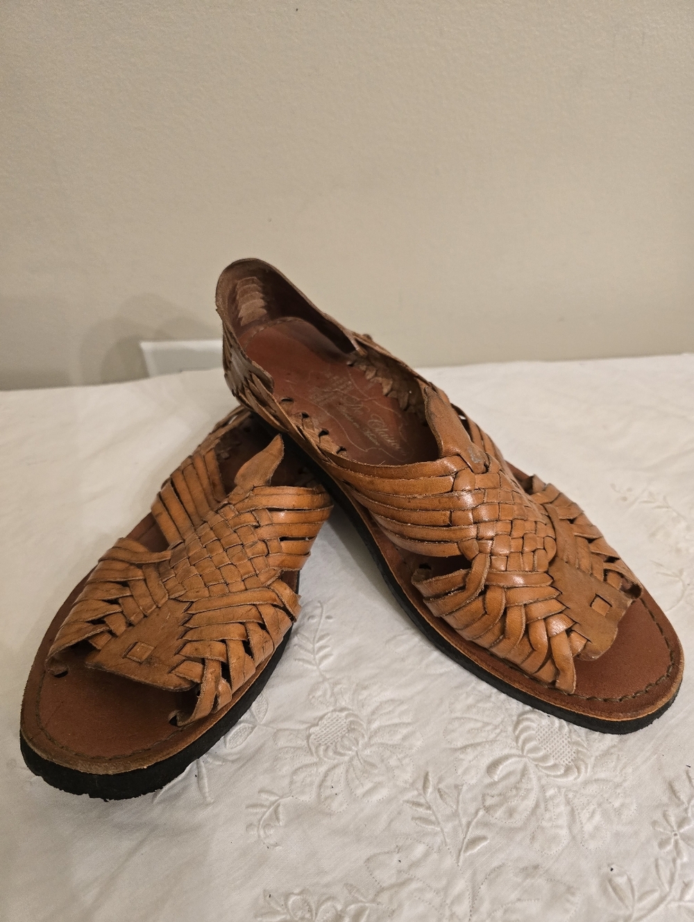Vintage Authentic Handwoven Leather Huarache Sandals- De Clasicos Men's Size 7